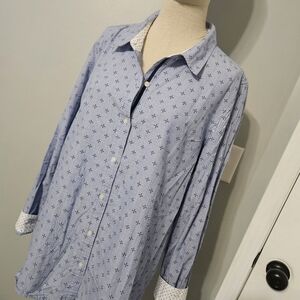 Le Tigre Light Blue Patterned Button Down Shirt